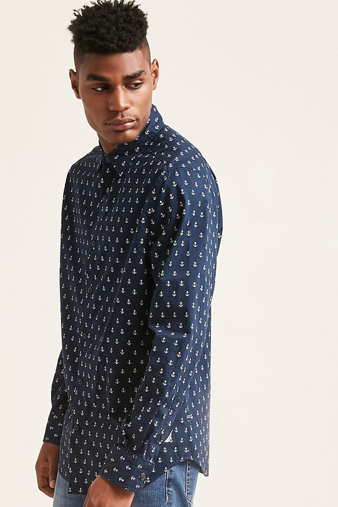 Indigo Pattern Western Men's Shirt