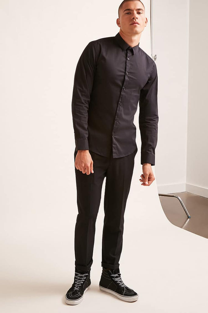 Solid Single Pocket Men's Shirt